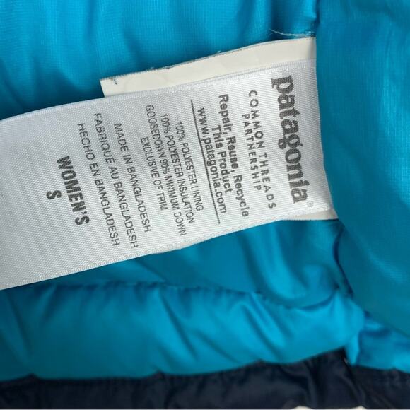 Patagonia Down Sweater Jacket Navy Blue Puffer - Picture 4 of 8